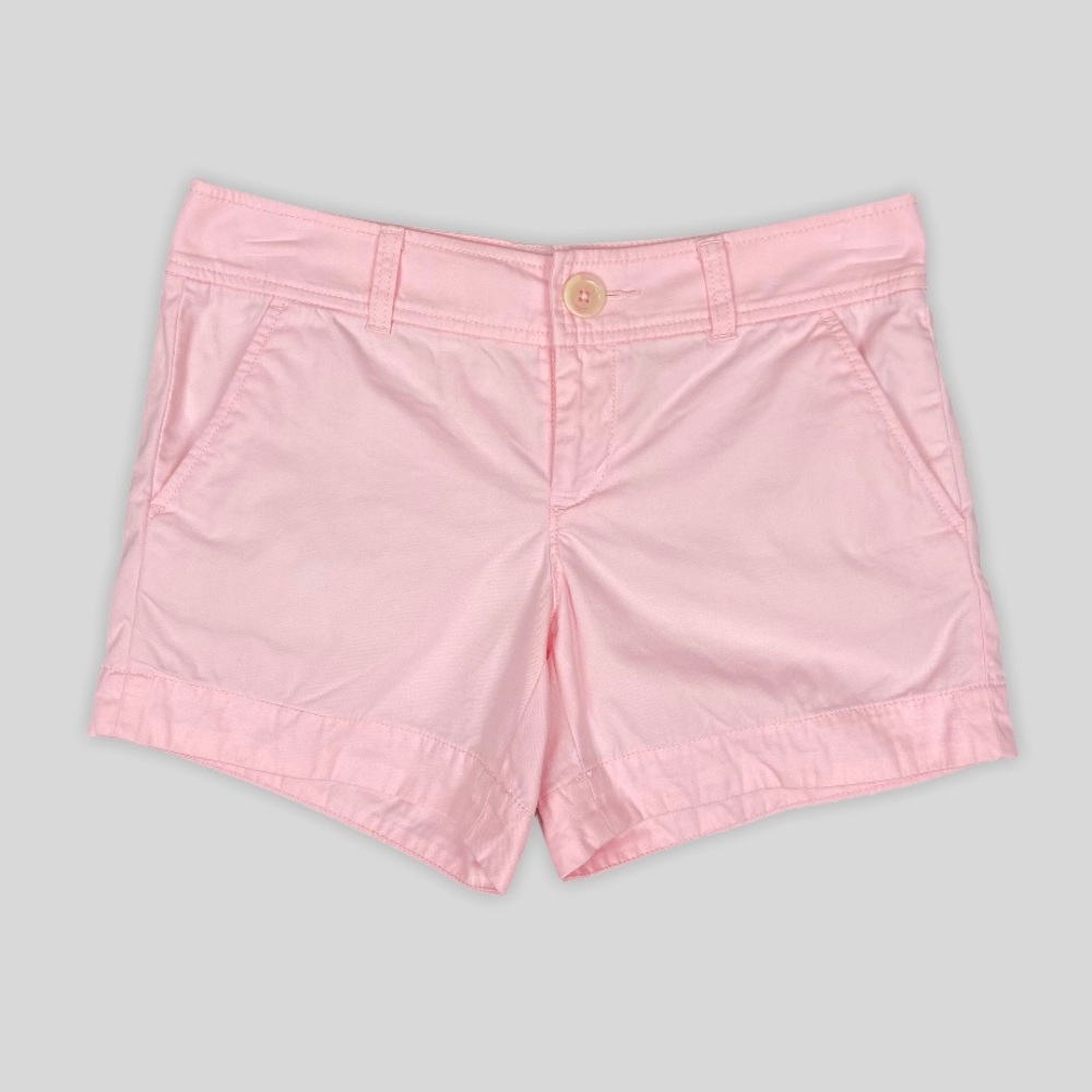 Lilly Pulitzer Womens Pink Mid Rise Chino Shorts Cotton Pockets size 0